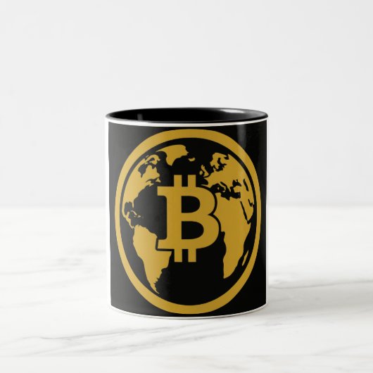 Bitcoin global asset mug ツートーンマグカップ (中央)