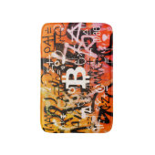 "Bitcoin Graffiti" (スタイル #3) ストリートアート バスマット (正面縦)