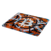 "Bitcoin Graffiti" (スタイル #4) ストリートアート カッティングボード (角)