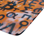 "Bitcoin Graffiti" (スタイル #5) ストリートアート カッティングボード (角)