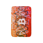 "Bitcoin Graffiti" (スタイル #9) ストリートアート バスマット (正面縦)