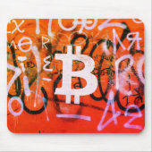 "Bitcoin Graffiti" (スタイル #9) ストリートアート マウスパッド (正面)