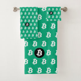 Bitcoin Green-Blue バスタオルセット