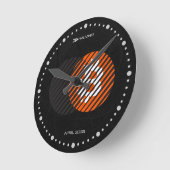 Bitcoin Halving 2028 (スタイル: 2 / クラシックオレンジ) ラウンド壁時計 (傾斜)