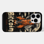 Bitcoin hodl and rocket to the moon design iPhoneケース (裏面横)