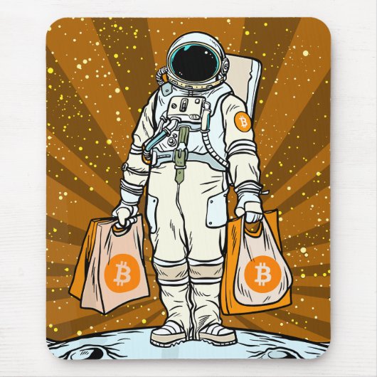 BITCOIN-HODL-Crypto宇宙飛行士 マウスパッド (正面)