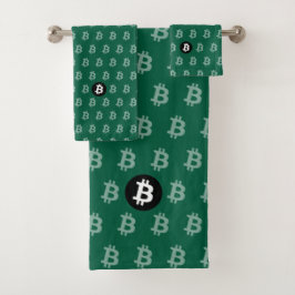 Bitcoin Hunter Green (Style 2) バスタオルセット