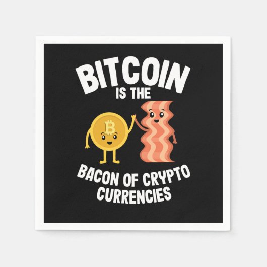 Bitcoin Is The Bacon Funny Crypto BTC Hodl Gift スタンダードカクテルナプキン (正面)