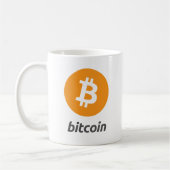 Bitcoin Logo mit Schrift コーヒーマグカップ (左)
