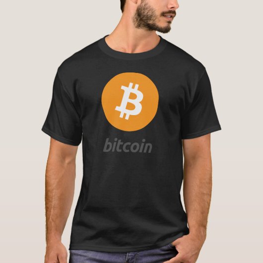 Bitcoin Logo mit Schrift Tシャツ (正面)