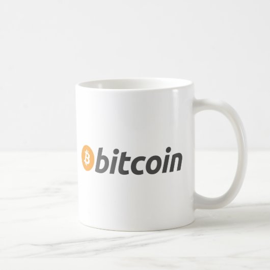 Bitcoin Logo Schrift コーヒーマグカップ (右)