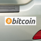 Bitcoin Logo Schrift バンパーステッカー (車上)