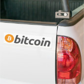 Bitcoin Logo Schrift バンパーステッカー (トラック上)