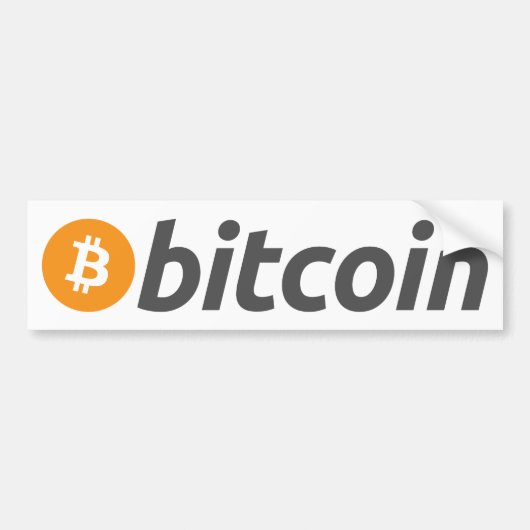 Bitcoin Logo Schrift バンパーステッカー (正面)