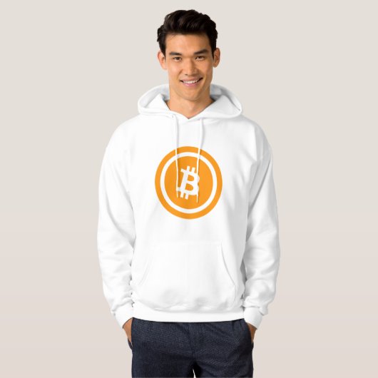 Bitcoin Men's Basic Hooded Sweatshirt パーカ (正面フル)