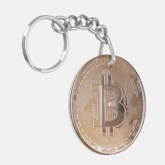 Bitcoin metallic made ​​of copper. M1 キーホルダー (正面左)