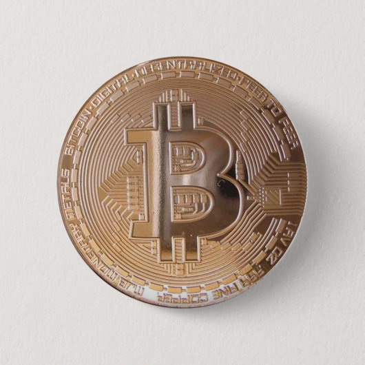 Bitcoin metallic made ​​of copper. M1 缶バッジ (正面)