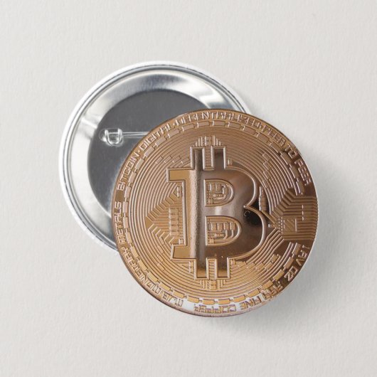 Bitcoin metallic made ​​of copper. M1 缶バッジ (正面&裏面)