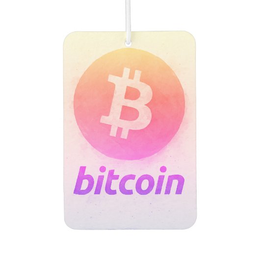 Bitcoin Miami Watercolor (Logo + Text) カーエアーフレッシュナー (正面)