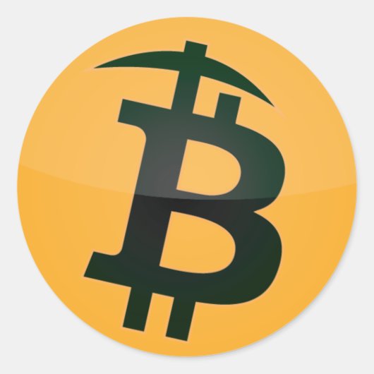 Bitcoin Minerロゴステッカー ラウンドシール (正面)