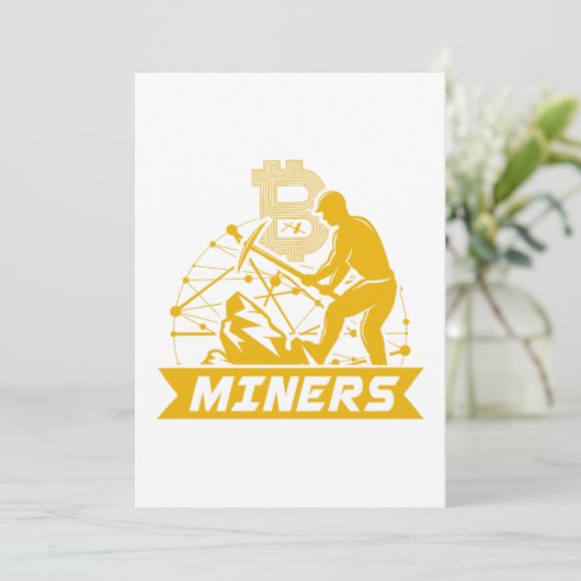 Bitcoin Miner Crypto Mining BTC Cryptocurrency Gif 招待状 (スタンド正面)