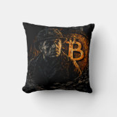 Bitcoin miner cryptocurrency mining design クッション (正面)