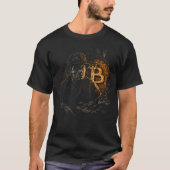 Bitcoin miner cryptocurrency mining design black tシャツ (正面)