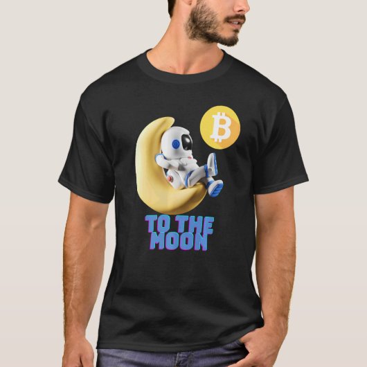 Bitcoin Miner To The Moon Blockchain暗号通貨 Tシャツ (正面)