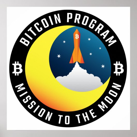 Bitcoin mission to the Moon color ポスター (正面)