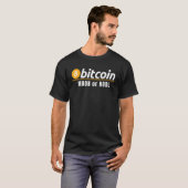 Bitcoin MoonまたはHodlおもしろいBitcoin Blockchain Crypto Tシャツ (正面フル)