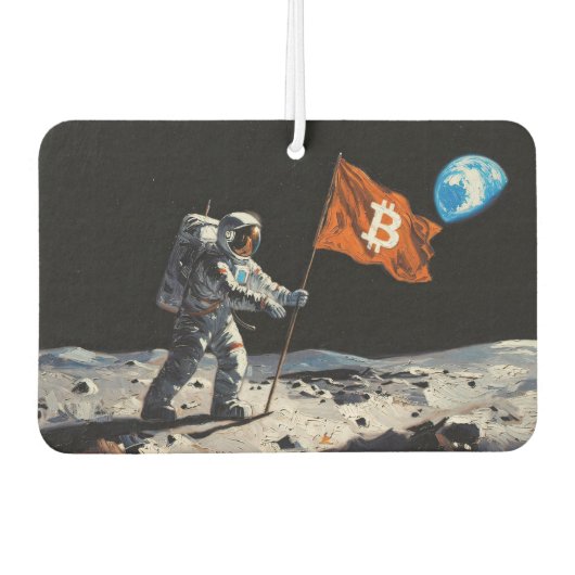 "Bitcoin Moon" 油絵 #1 カーエアーフレッシュナー (正面)