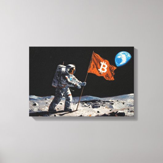 "Bitcoin Moon" 油絵 #1 キャンバスプリント (正面)