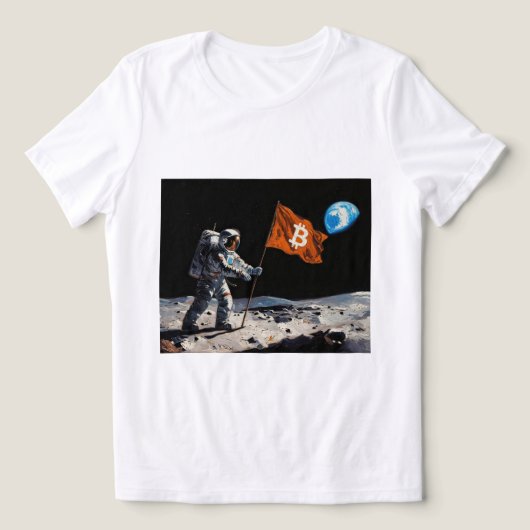 "Bitcoin Moon" 油絵 #1 トライブレンドＴシャツ (デザイン正面)