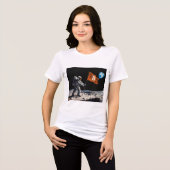 "Bitcoin Moon" 油絵 #1 トライブレンドＴシャツ (正面全面)