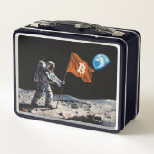 "Bitcoin Moon" 油絵 #1 メタルランチボックス (裏面)