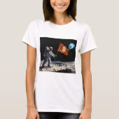 "Bitcoin Moon" 油絵 #1 Tシャツ (正面)