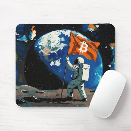 "Bitcoin Moon" 油絵 #4 マウスパッド (マウス)