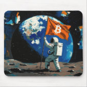 "Bitcoin Moon" 油絵 #4 マウスパッド (正面)