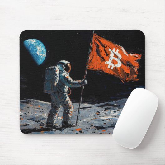 "Bitcoin Moon" 油絵 #5 マウスパッド (マウス)