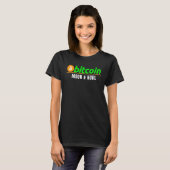 Bitcoin Moon & HodlおもしろいBitcoin Blockchain Crypto Tシャツ (正面フル)