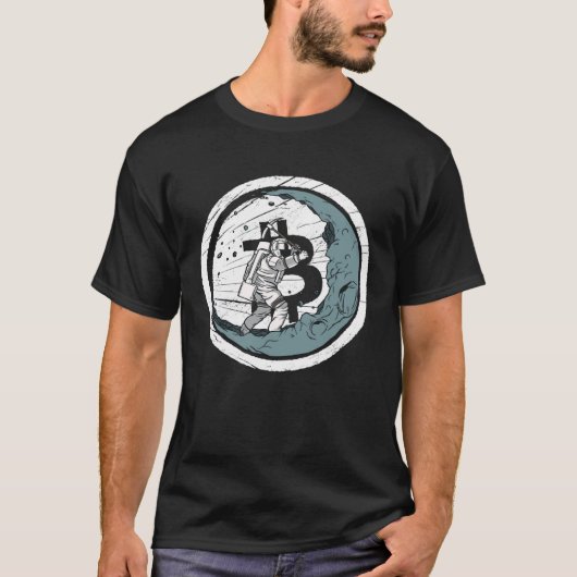 Bitcoin Moon Mining Cryptocurrency BTC Crypto Mine Tシャツ (正面)