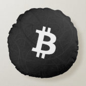 Bitcoin Neuron Black ラウンドクッション (正面)