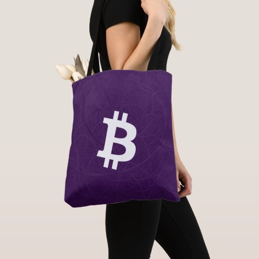 Bitcoin Neuron Dark Purple トートバッグ (クローズアップ)
