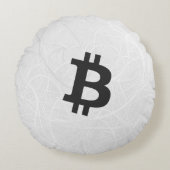 Bitcoin Neuron White ラウンドクッション (正面)