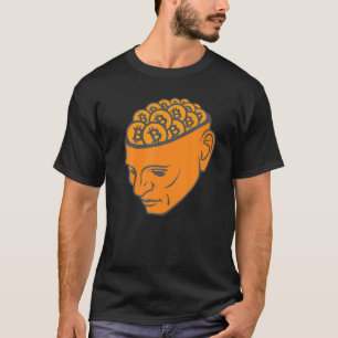 Bitcoin On The Brain CryptocurrencyアパレルCrypto Tシャツ