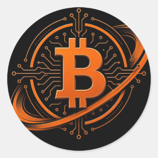 Bitcoin Orbital Circuit Seal Sticker ラウンドシール