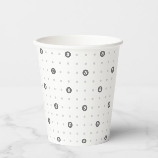Bitcoin Polka Dot 8oz Paper Cup 紙コップ (正面)