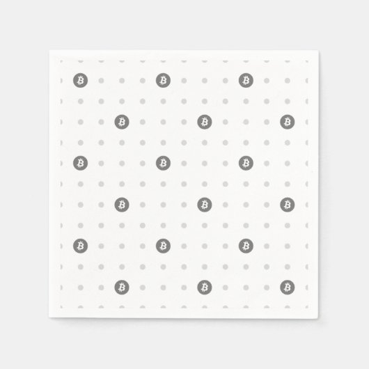 Bitcoin Polka Dot Paper Napkin スタンダードカクテルナプキン (正面)