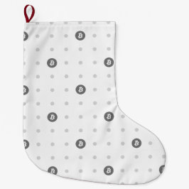 Bitcoin Polka Dots Christmas Stocking (Large) ラージクリスマスストッキング