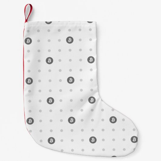Bitcoin Polka Dots Christmas Stocking (Small) スモールクリスマスストッキング (正面)